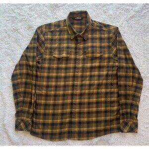 Arcteryx Men’s Gryson Plaid Flannel Snap Long Sleeve Shirt Gold Brown XL READ